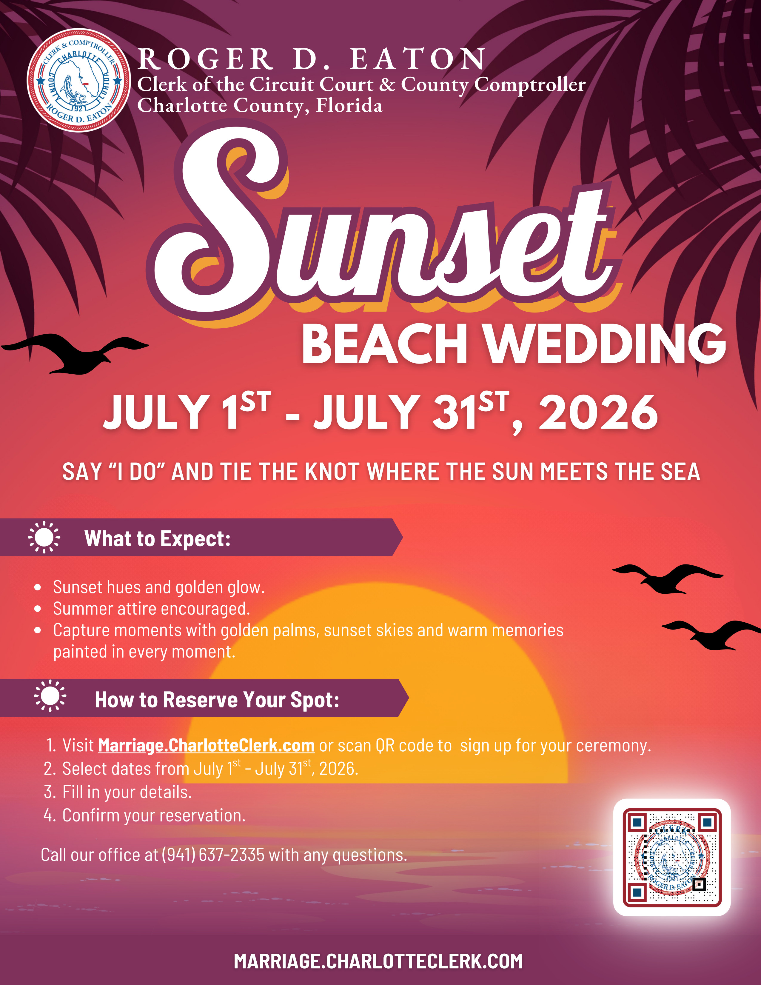 Charlotte County Clerk of Court Sunset Beach Wedding